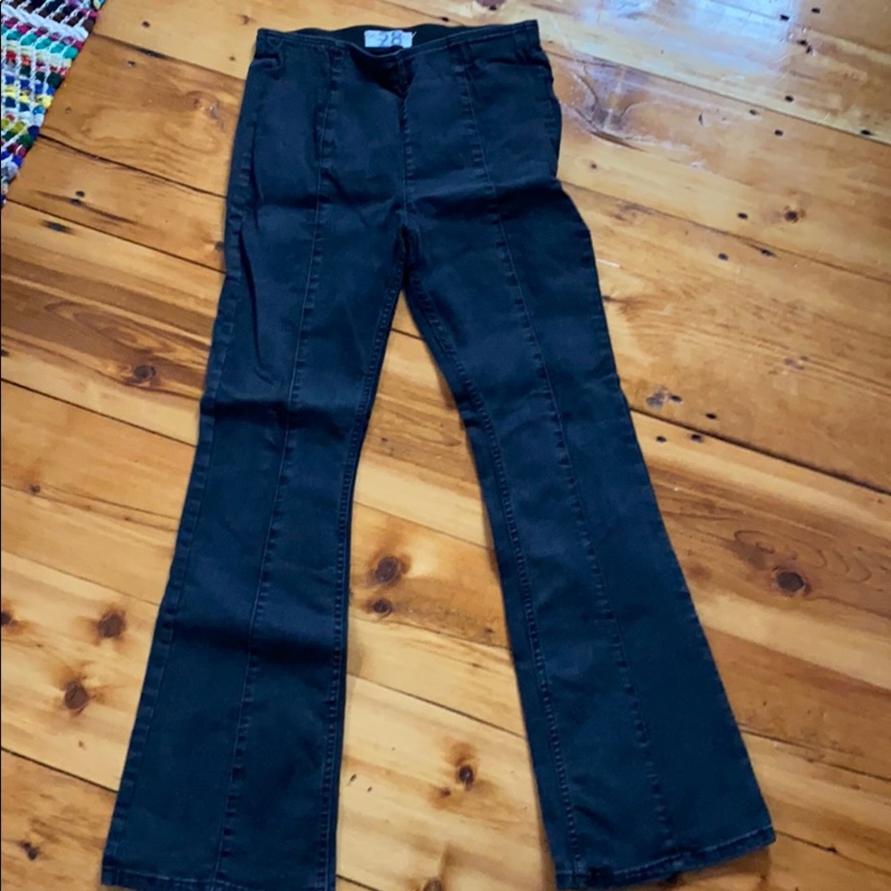 Flare free people faded black jeans